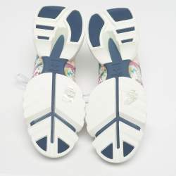 Pre Owned Dior Multicolor Neoprene and PVC D-Connect Sneakers Size 39.5