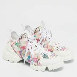 Pre Owned Dior Multicolor Neoprene and PVC D-Connect Sneakers Size 39.5