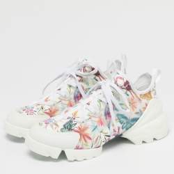 Pre Owned Dior Multicolor Neoprene and PVC D-Connect Sneakers Size 39.5