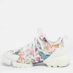 Pre Owned Dior Multicolor Neoprene and PVC D-Connect Sneakers Size 39.5