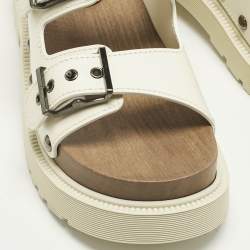 Pre Owned Dior White Leather Diorquake Clogs Size 38
