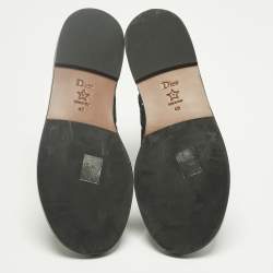 Pre Owned Dior Black Leather Cut-out D-strap Gladiator Flat Sandals Size 40