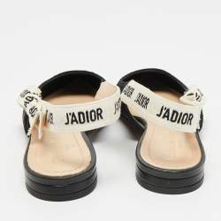 Pre Owned Dior Black Fabric J'adior Slingback Sandals Size 37.5 