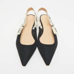 Pre Owned Dior Black Fabric J'adior Slingback Sandals Size 37.5 