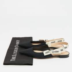 Pre Owned Dior Black Fabric J'adior Slingback Sandals Size 37.5 