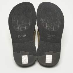 مملوكة مسبقًا صندل ديور مسطح جلدي رمادي مقاس 38