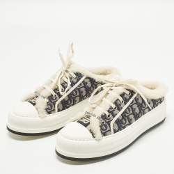 Pre Owned حذاء مولات ديور والك نيفي بلو قطني و شيرلينغ مقاس 39