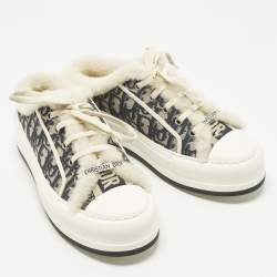 Pre Owned حذاء مولات ديور والك نيفي بلو قطني و شيرلينغ مقاس 39