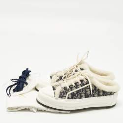 Pre Owned حذاء مولات ديور والك نيفي بلو قطني و شيرلينغ مقاس 39