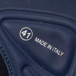 Pre Owned حذاء رياضي ديور شبك فيوجن مزخرف بورود أزرق بحري سليب أون مقاس 41