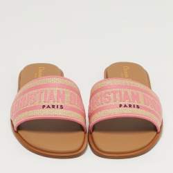 مملوكة مسبقًا صندل ديور دوي قماش مطرز بألوان متعددة مقاس 40.5