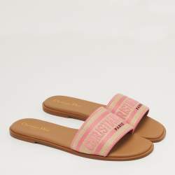 مملوكة مسبقًا صندل ديور دوي قماش مطرز بألوان متعددة مقاس 40.5