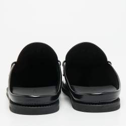 مملوكة مسبقًا Dior Boy Size 39 Black Brushed Leather Flat Mules