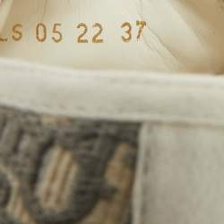 مملوكة مسبقًا حذاء رياضي ديور والكن'ديور كانفاس أبيض/رمادي فاتح ومطاط منخفض من أعلى مقاس 37