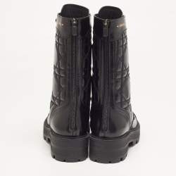 مملوكة مسبقًا حذاء بوت كاحل ديور د-يونيَت مطرز جلد كريمي كاناج الطول للكاحل مقاس 41