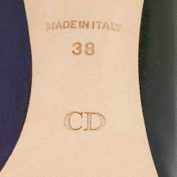 Pre Owned Dior Size 38 Green/Blue Leather Round Toe Pumps