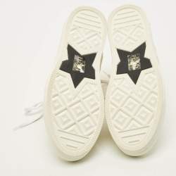 Pre Owned Dior Walk'n'Dior Size 40 White Canvas and Lace High Top Sneakers