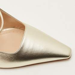 Pre Owned Dior Teddy-D Size 38 Gold Leather Mules