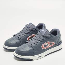 Pre Owned Dior B57 Size 39 Blue/Pink Leather Lace Up Sneakers