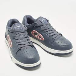 Pre Owned Dior B57 Size 39 Blue/Pink Leather Lace Up Sneakers