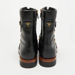 Pre Owned Dior Wildior Size 40 Black Leather Ankle Boots