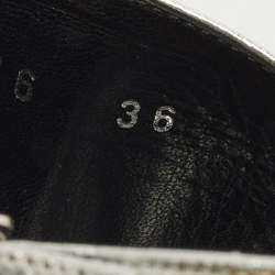 Pre Owned Dior Wanted Size 36 Silver Foil Leather Slingback Sandals