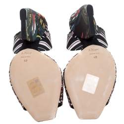 Dior Multicolor Sequins and Fabric Open Toe Slingback Sandals Size 40