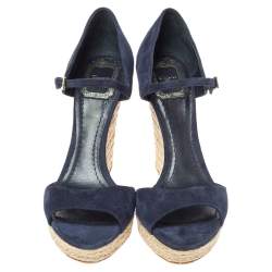 مملوكة مسبقًا صندل ديور جلد أبيض أوف وايتت بسيور متعاكسة إسبادريل بحزام للكاحل مقاس 36