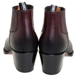 Pre Owned Dior Black/Brown Leather Dior L.A Ankle Boots Size 40