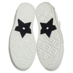 مملوكة مسبقًا Dior White Fabric Walk'n'Dior Lace Up High-Top Sneakers Size 38