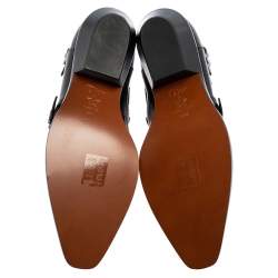 Pre Owned Dior Black Leather Buckle Ankle Boots Size 37.5