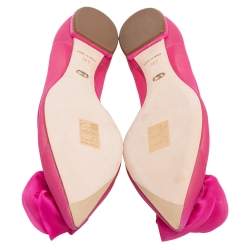 مملوكة مسبقًا Dior Pink Net  Pointed Toe Flow Ballet Flats Size 38.5