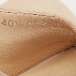 Dior Beige/Brown Canvas And Leather Open Toe Slide Sandals Size 40.5
