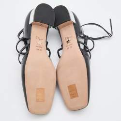 Pre Owned Dior Black Patent Leather La Parisienne Caged Pumps Size 38
