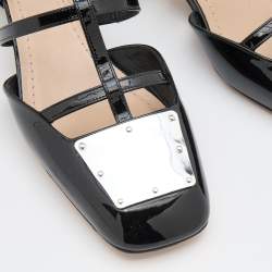 Pre Owned Dior Black Patent Leather La Parisienne Caged Pumps Size 38