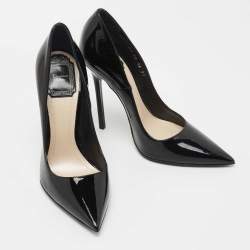 Pre Owned Dior Black Patent Leather Pointed Toe Pumps Size 37