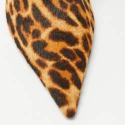 Pre Owned Dior Tricolor Leopard Print Calf Hair and Leather Ankle Booties Size 41