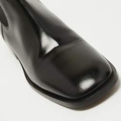 Pre Owned Dior Black Leather Boyish-D Ankle Boots Size 38.5