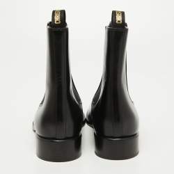 Pre Owned Dior Black Leather Boyish-D Ankle Boots Size 38.5