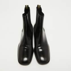 Pre Owned Dior Black Leather Boyish-D Ankle Boots Size 38.5