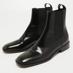 Pre Owned Dior Black Leather Boyish-D Ankle Boots Size 38.5