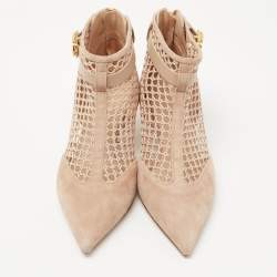 Dior Beige Suede and Mesh Naughtily D Booties Size 39