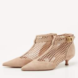 Dior Beige Suede and Mesh Naughtily D Booties Size 39