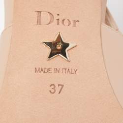 Dior Pink Leather J'adior Studded Slingback Pumps Size 37
