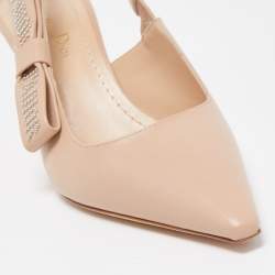Dior Pink Leather J'adior Studded Slingback Pumps Size 37
