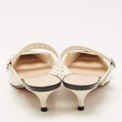 Pre Owned Dior Cream/Black Leather Spectadior Mules Size 37