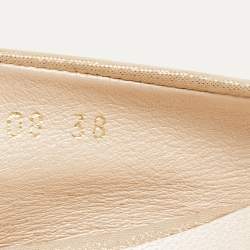 Dior Gold Glitter Suede Scrunch Ballet Flats Size 38