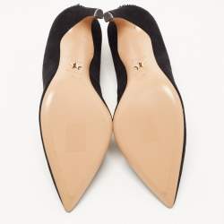 Pre Owned Dior Black Suede Embellished Heart Pumps Size 36