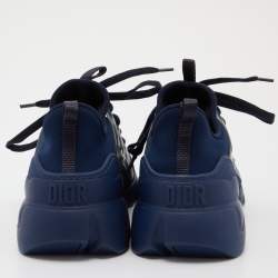 Dior Navy Blue/Black Neoprene and Leather D-Connect Sneakers Size 37