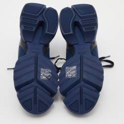 Dior Navy Blue/Black Neoprene and Leather D-Connect Sneakers Size 37